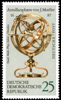 (1972-072) Марка Германия (ГДР) "Глобус (5)"    Глобусы Земные и небесные II Θ